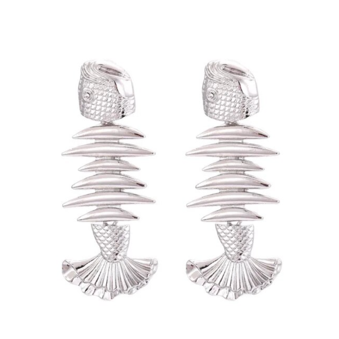 Gold/Silver Fishbone earrings