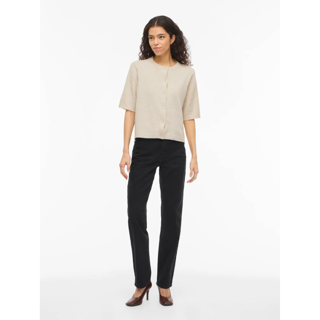 Gia Short Sleeve Cardigan - Cream