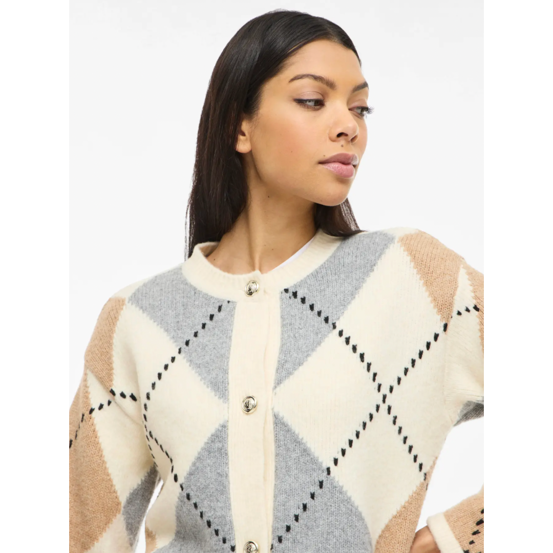 Argyle Knit Cardigan