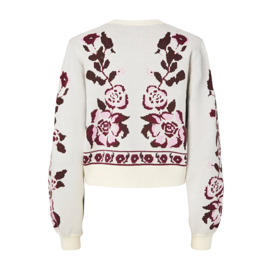 Rose Jacquard Cardigan