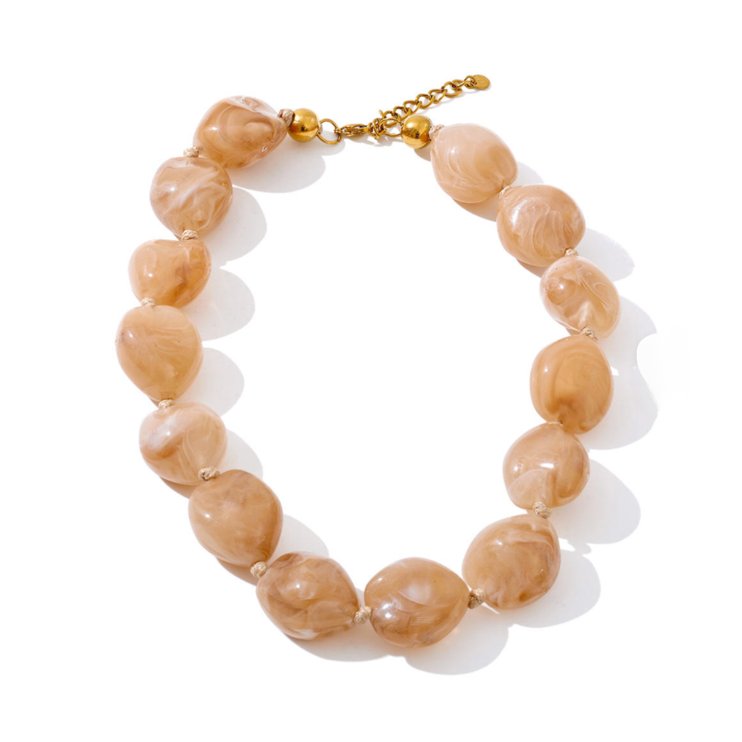 Marbled Bead Necklace