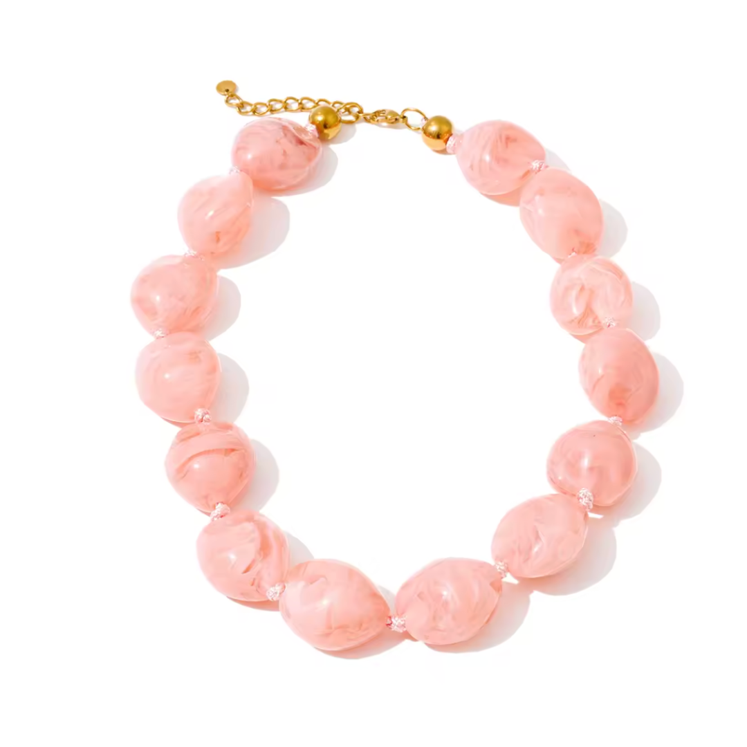 Marbled Bead Necklace