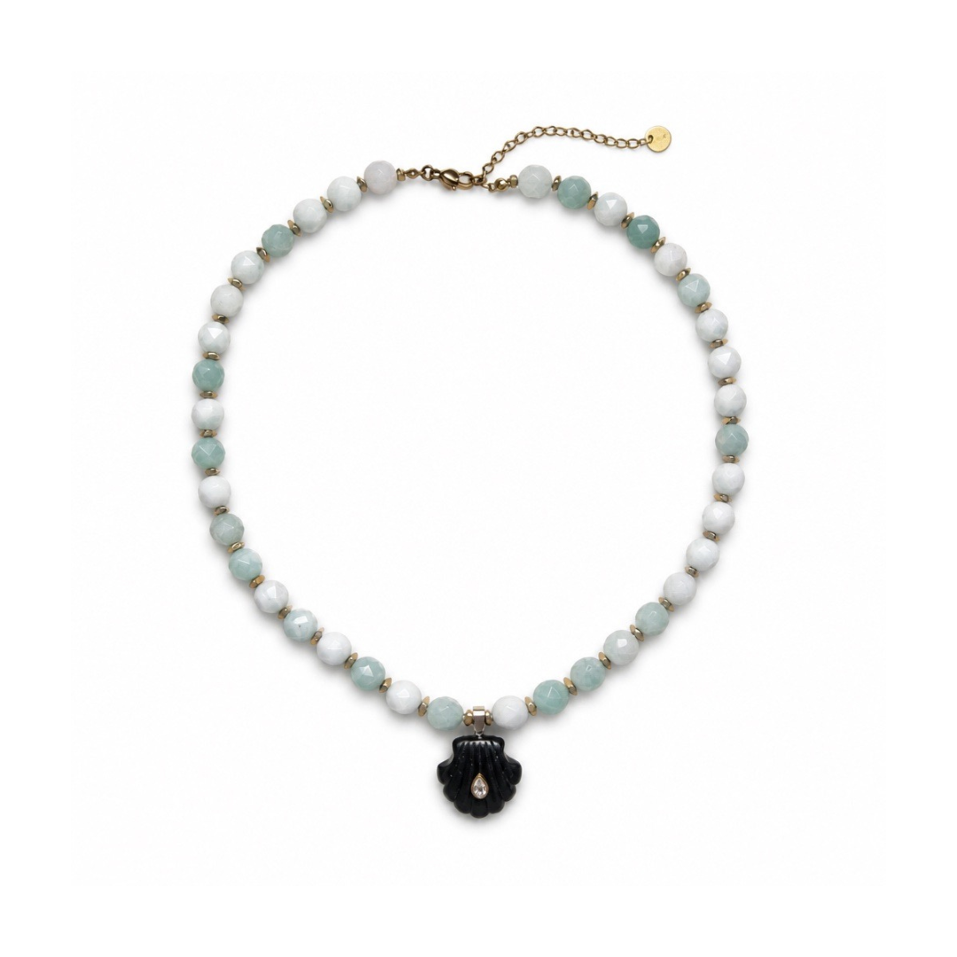 Marci Necklace - Sage & Black