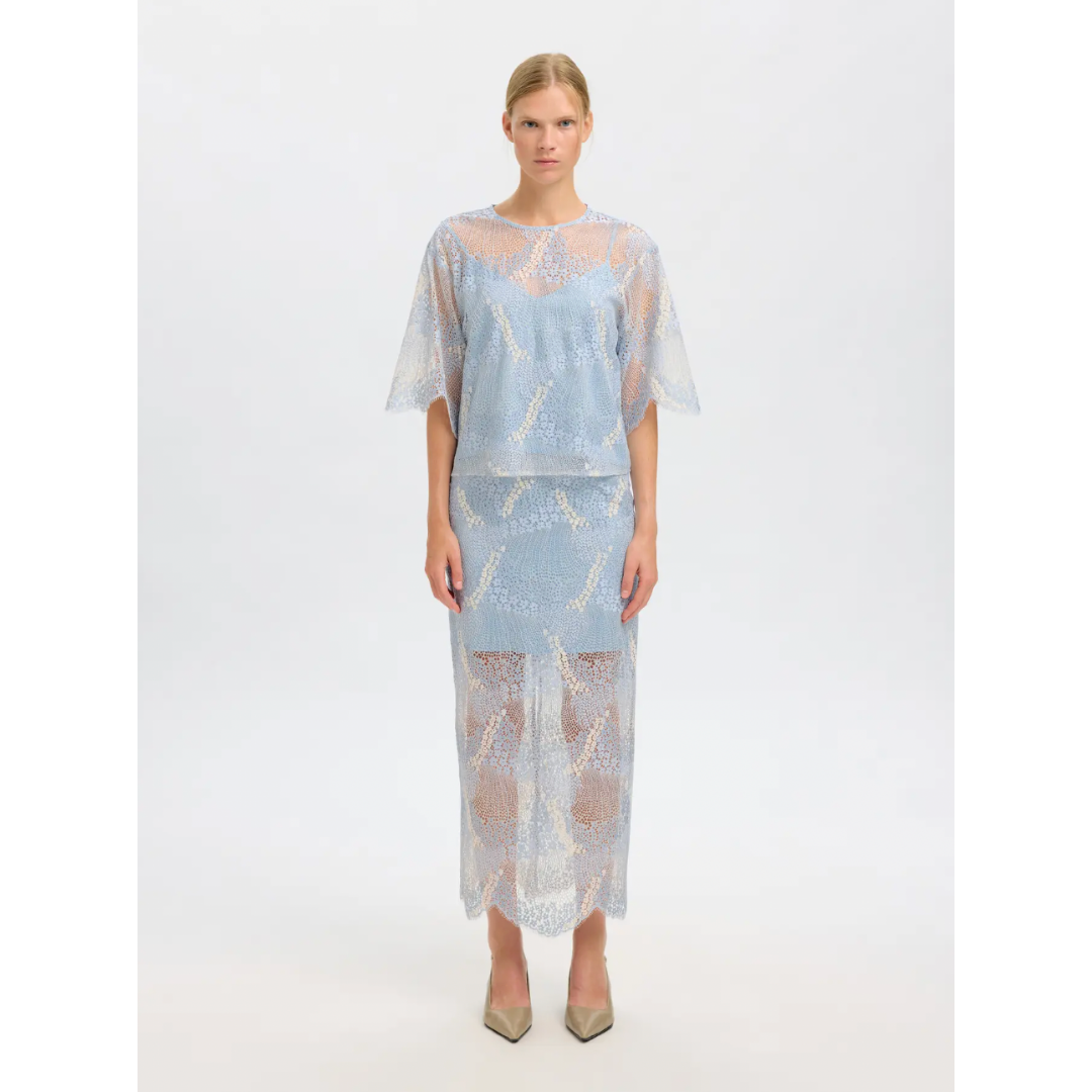 Azure Lace Top