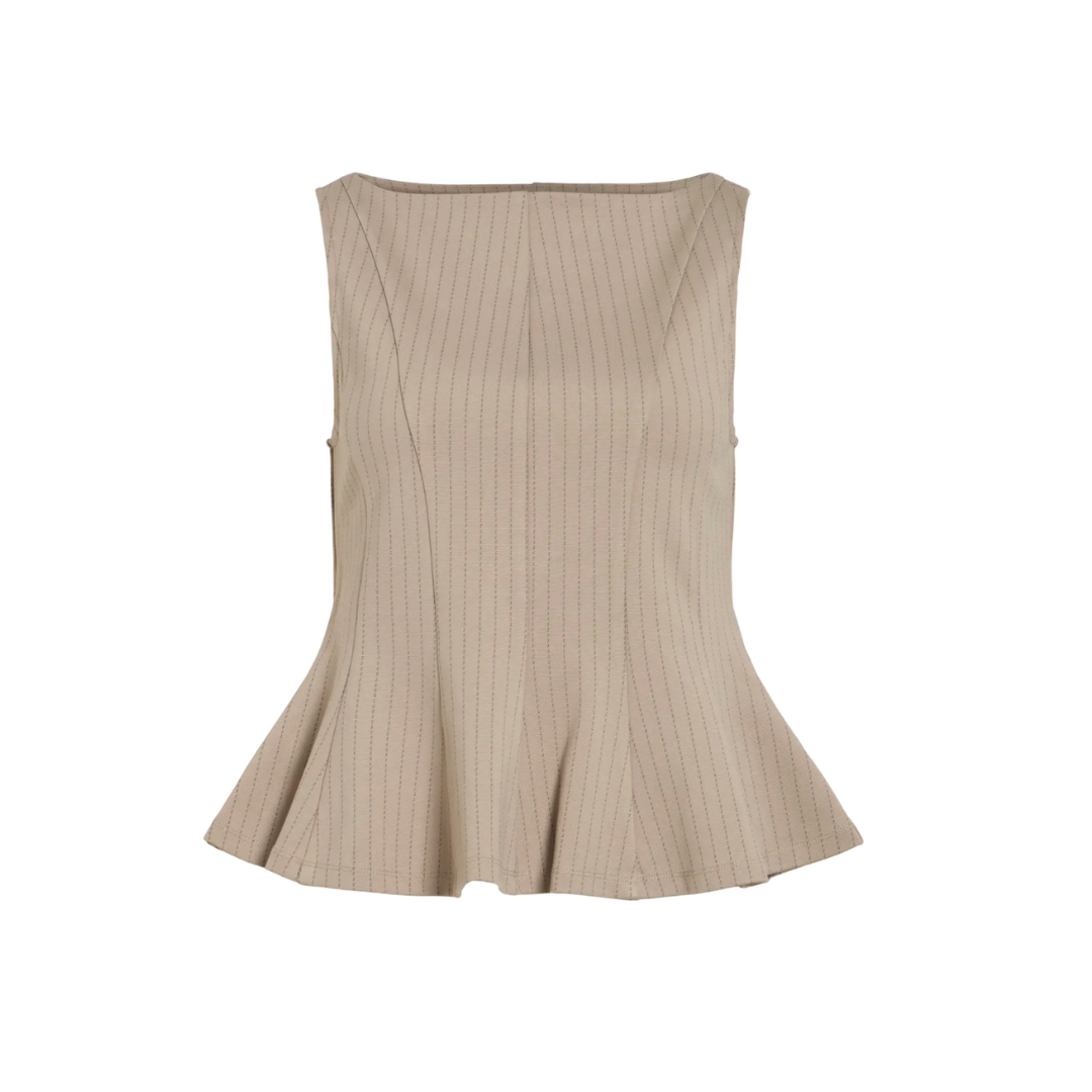 Rengli Boat Neck Peplum Top