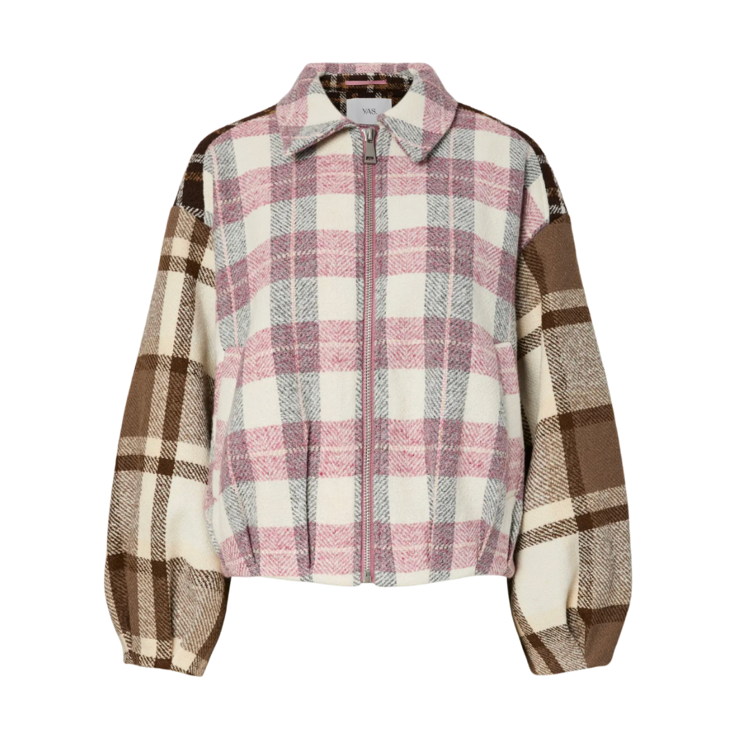 Ruby Checked Bomber Jacket