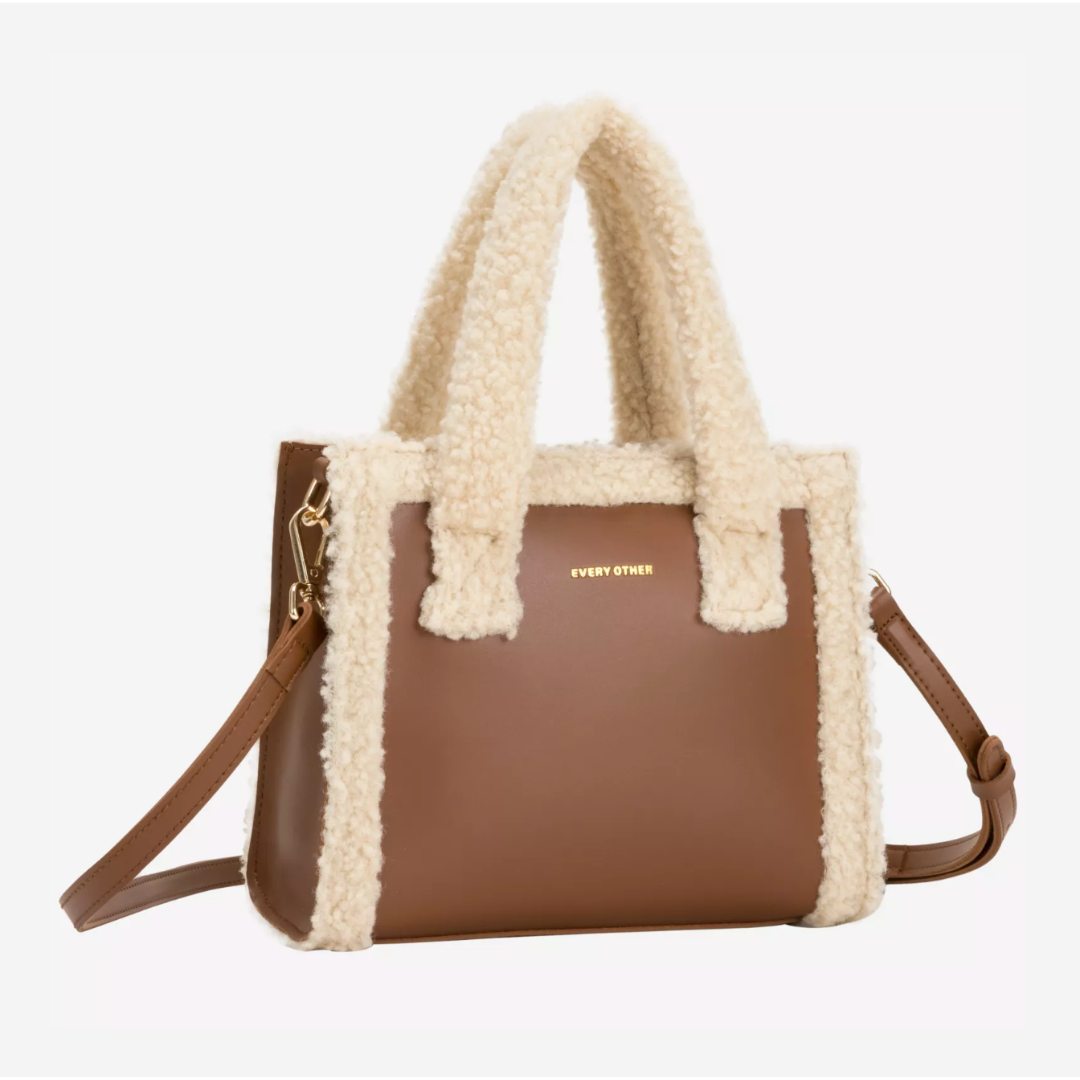 Square Shearling Grab Bag