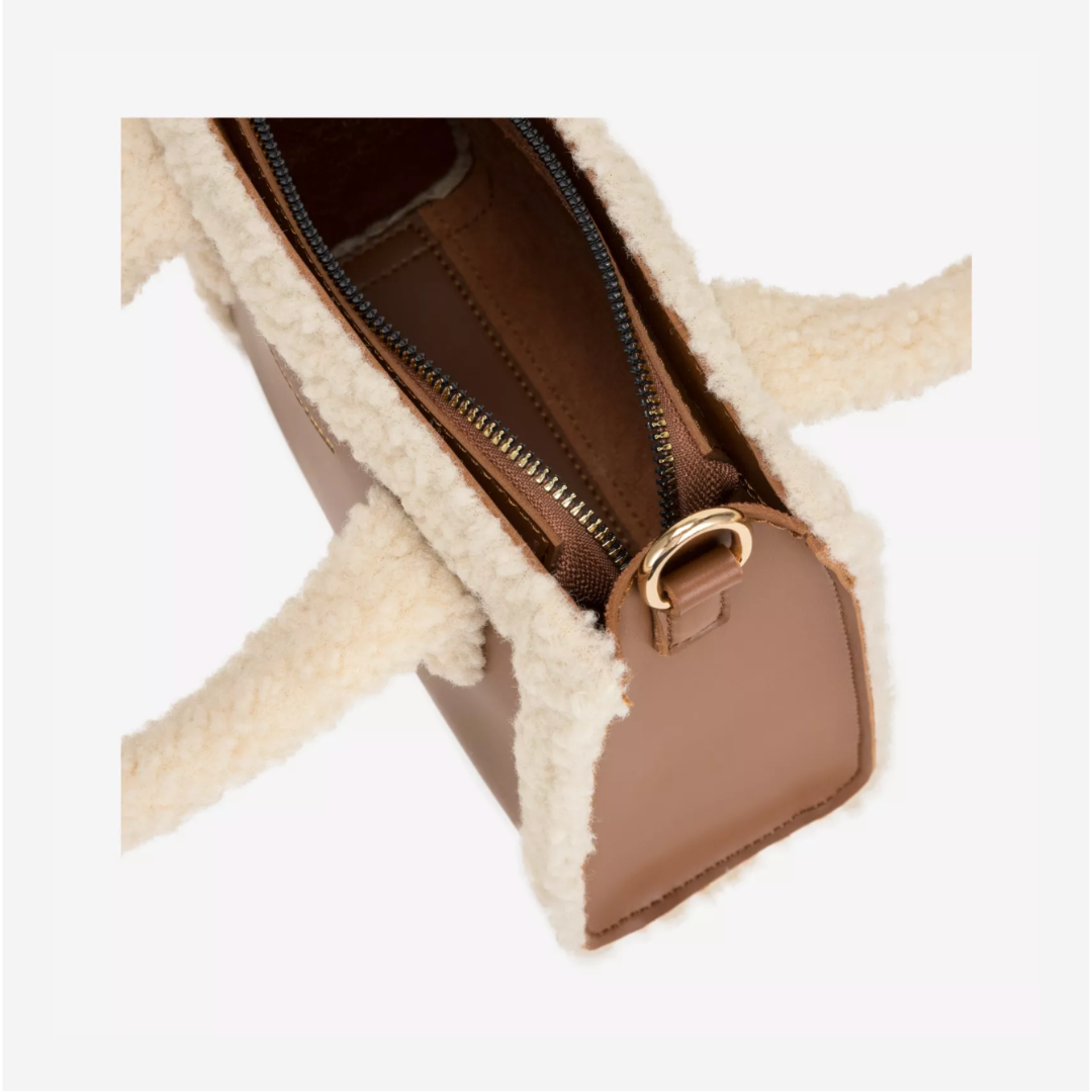 Square Shearling Grab Bag