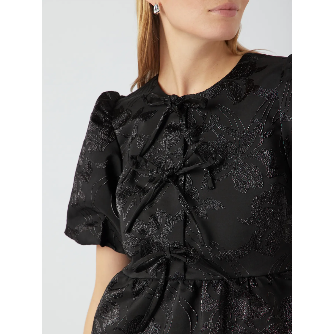 Sonya Jacquard Bow Top