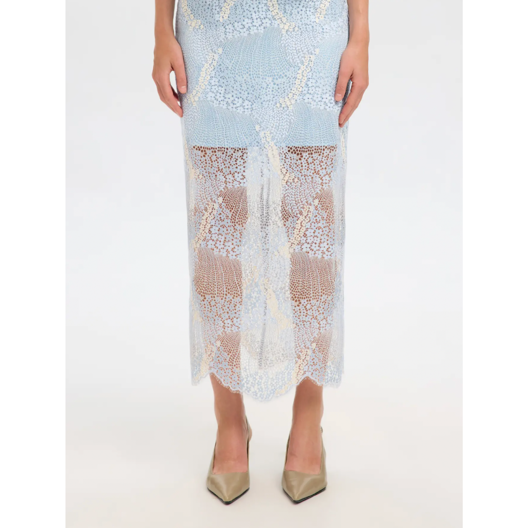 Azure Lace Midi Skirt