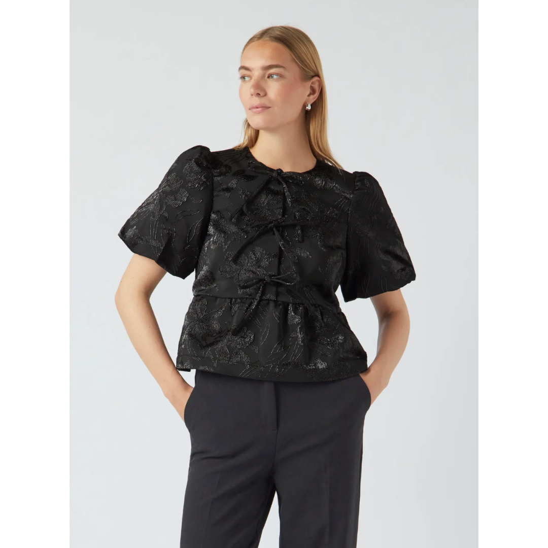 Sonya Jacquard Bow Top