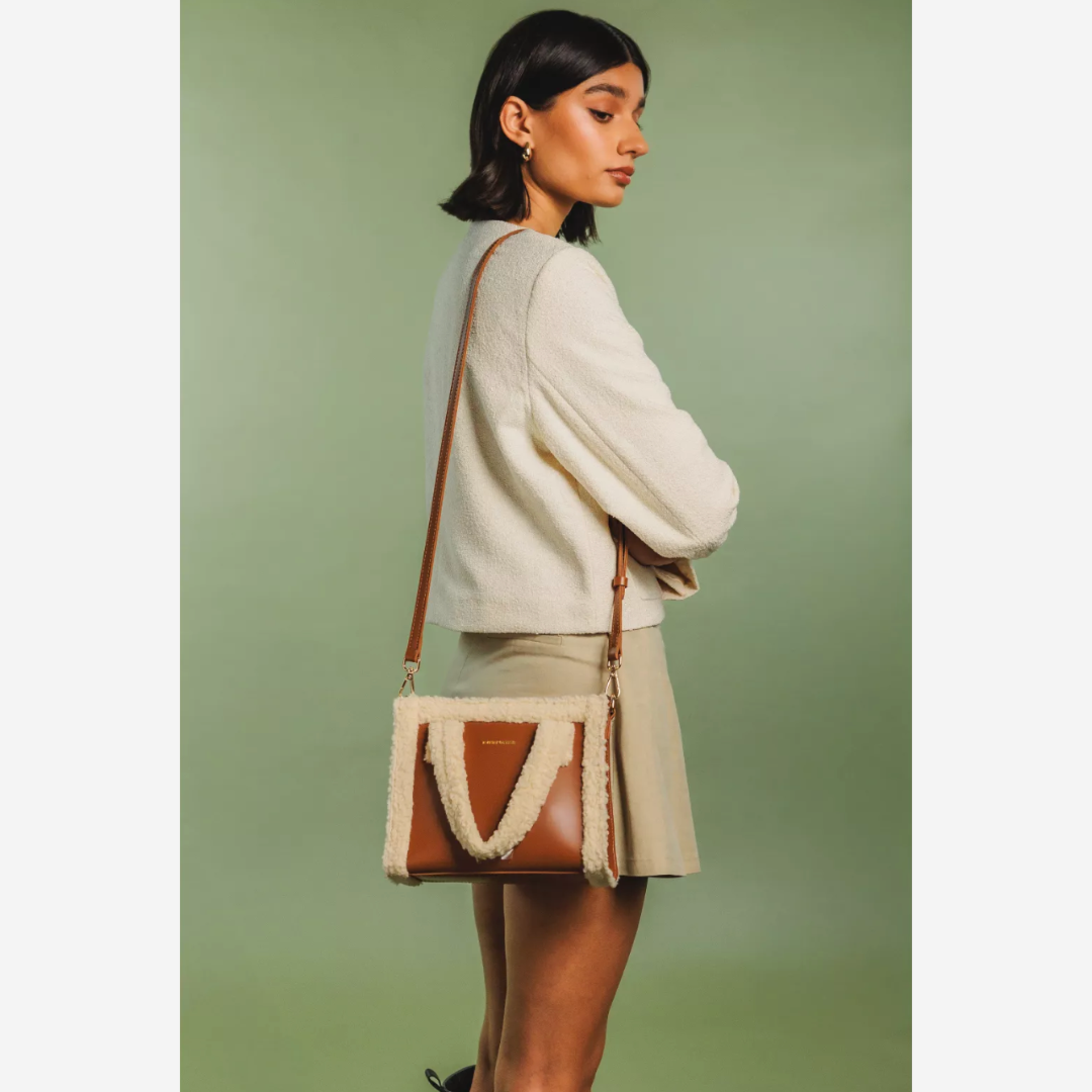 Square Shearling Grab Bag