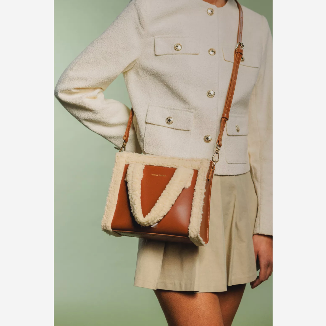 Square Shearling Grab Bag