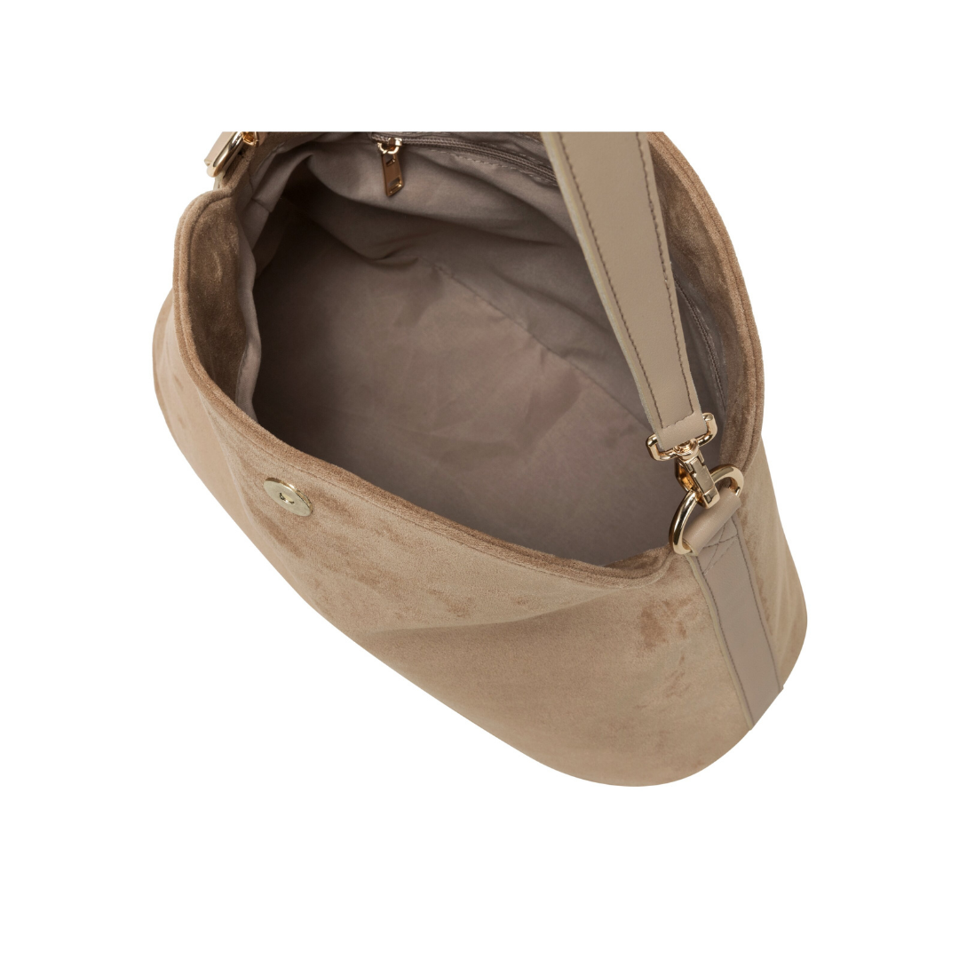Taupe Suede Shoulder Bag