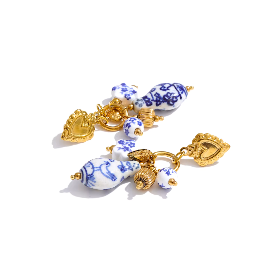 Porcelain Charm Drop Earrings