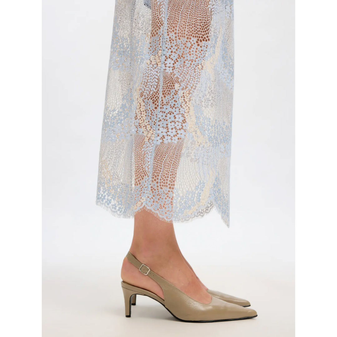 Azure Lace Midi Skirt