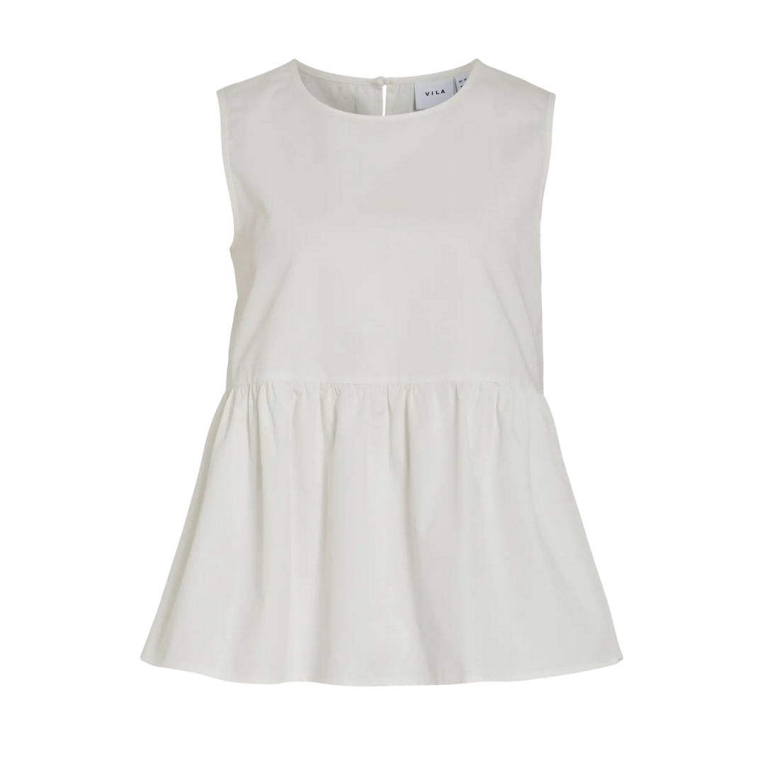 White Peplum Top