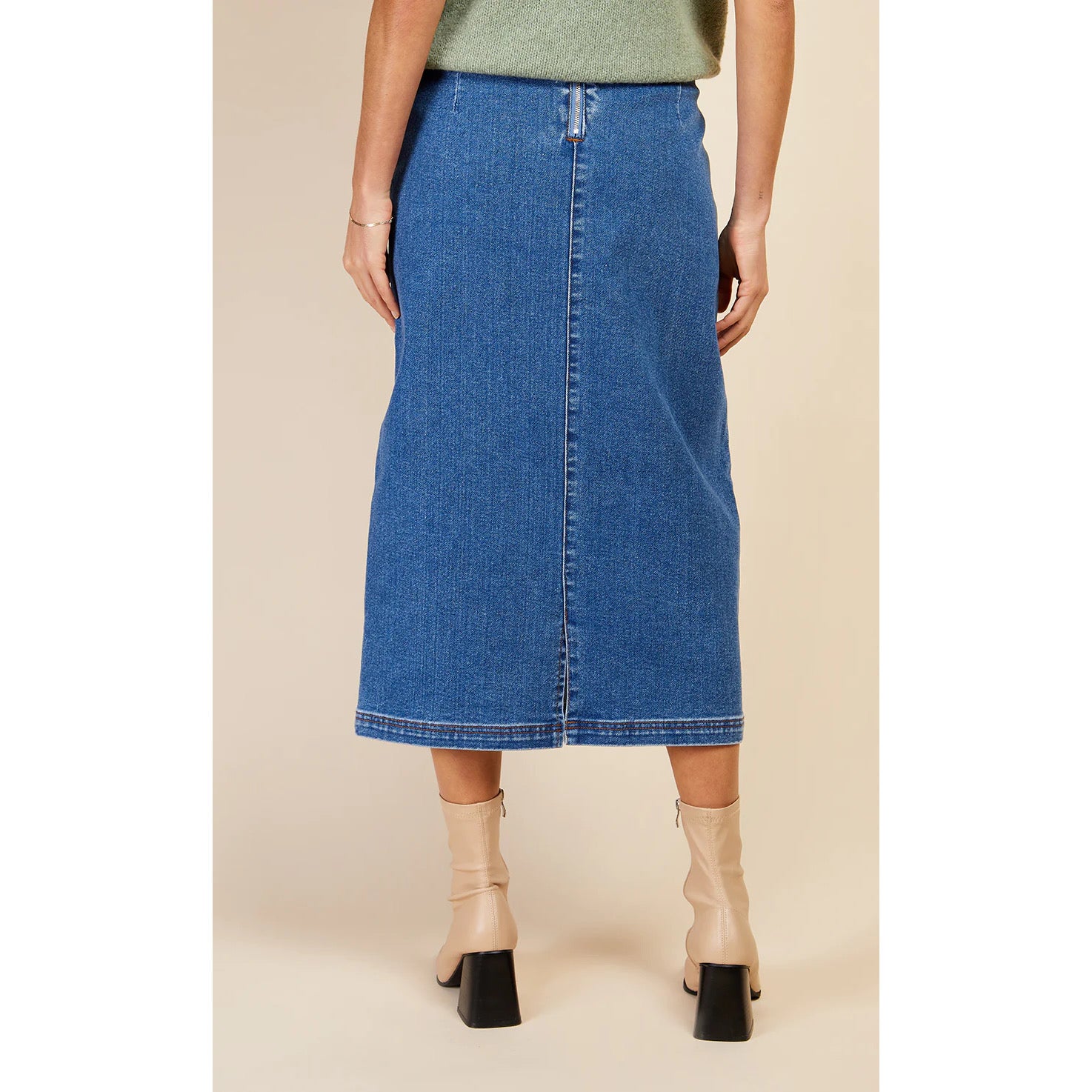 Vogue Williams Midi denim pencil skirt