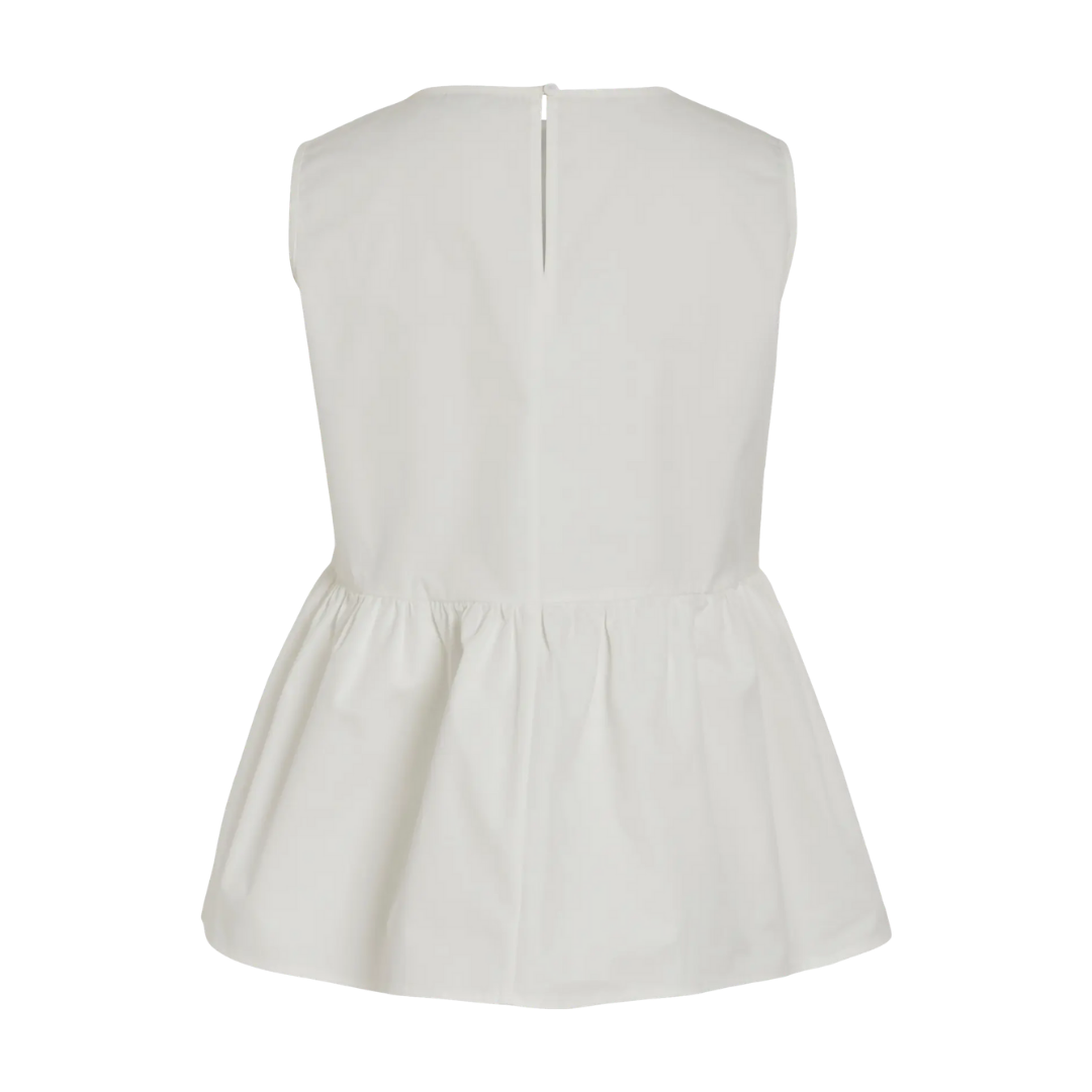 White Peplum Top