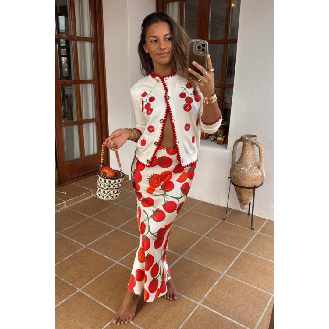 Tomato Embroidered Cardigan