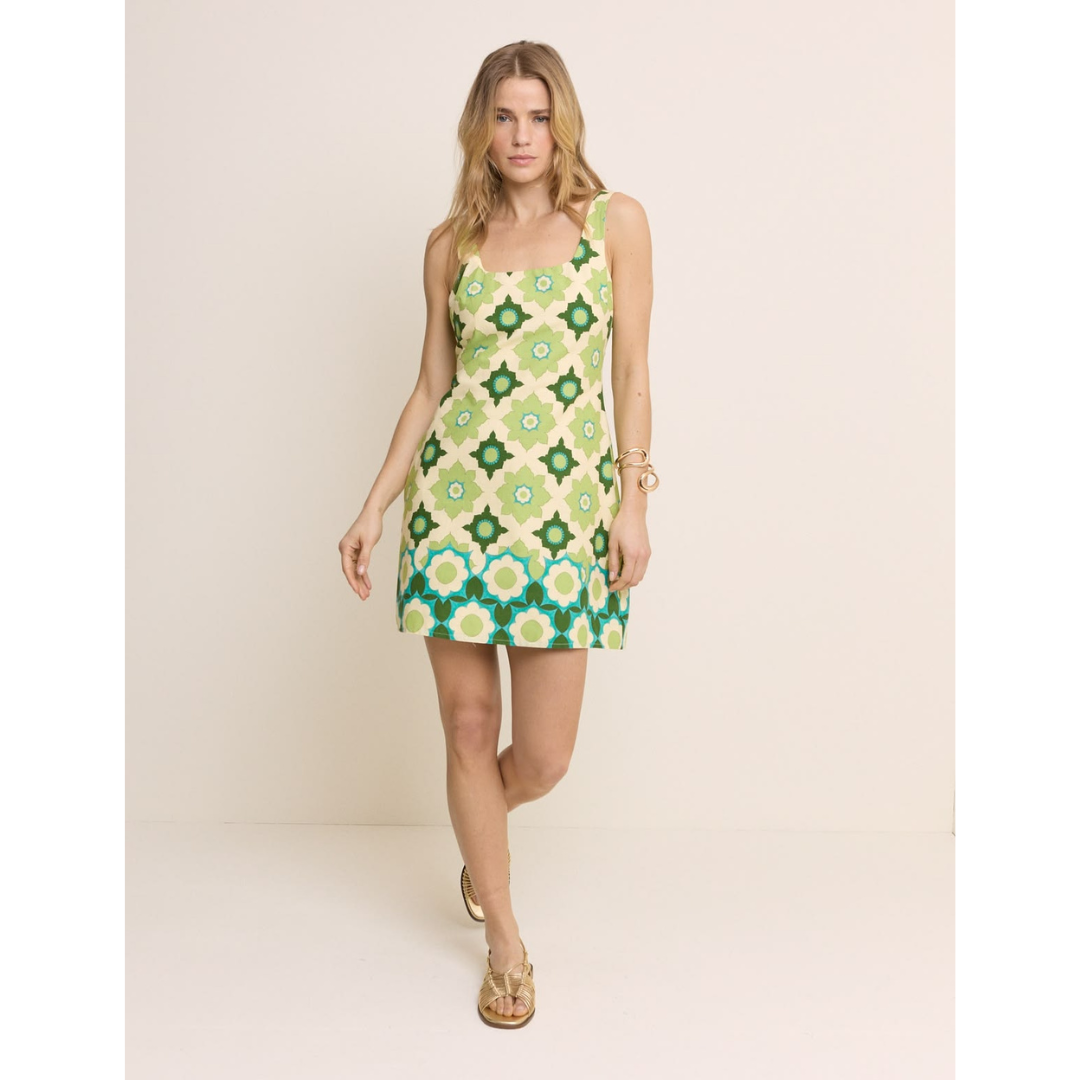 Green Floral Connie Shift Dress