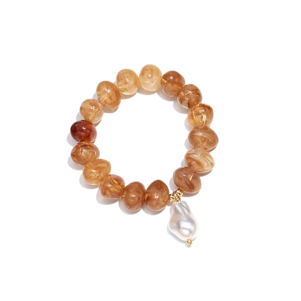 Honey Pearl Necklace & Bracelet