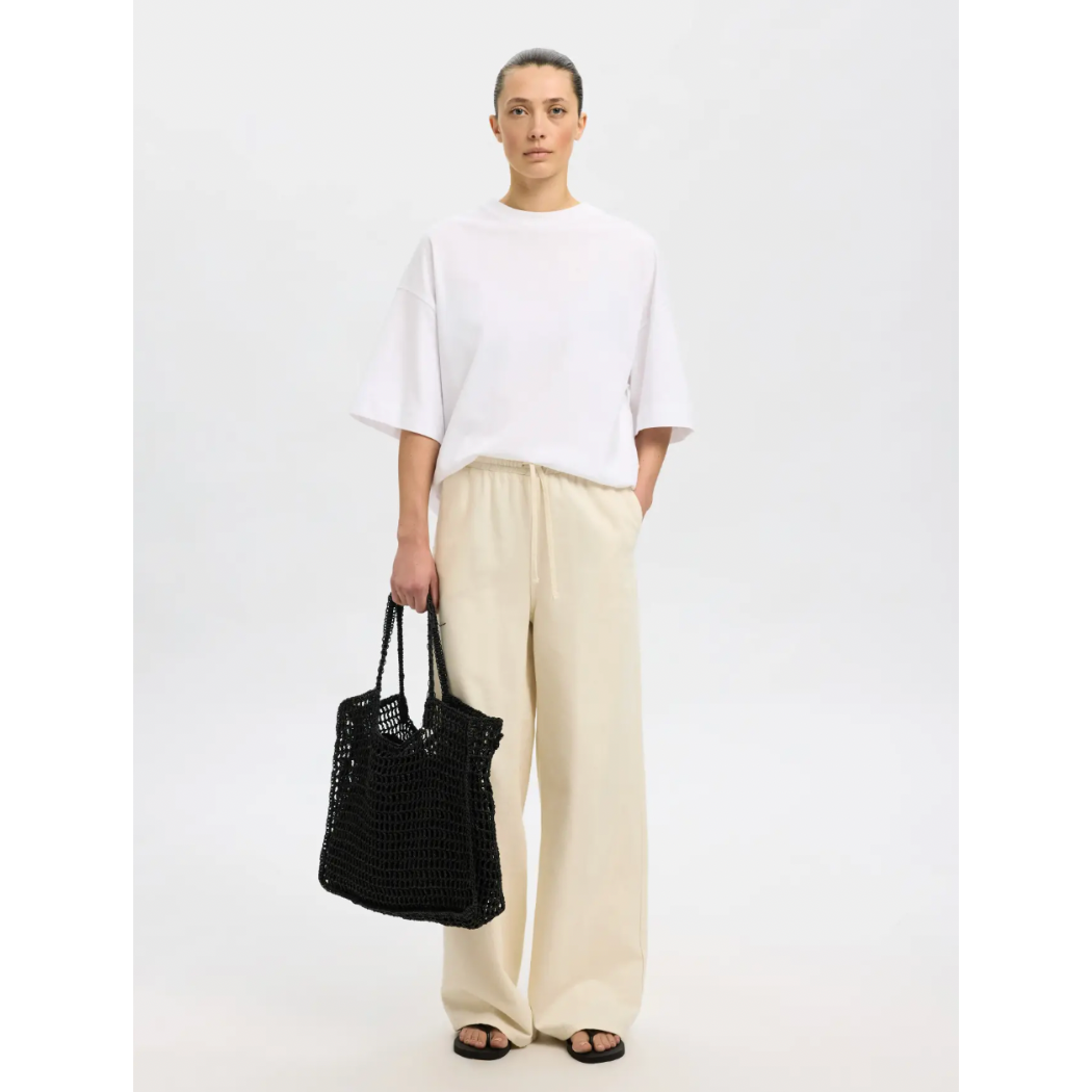 Celia Black Woven Tote Bag