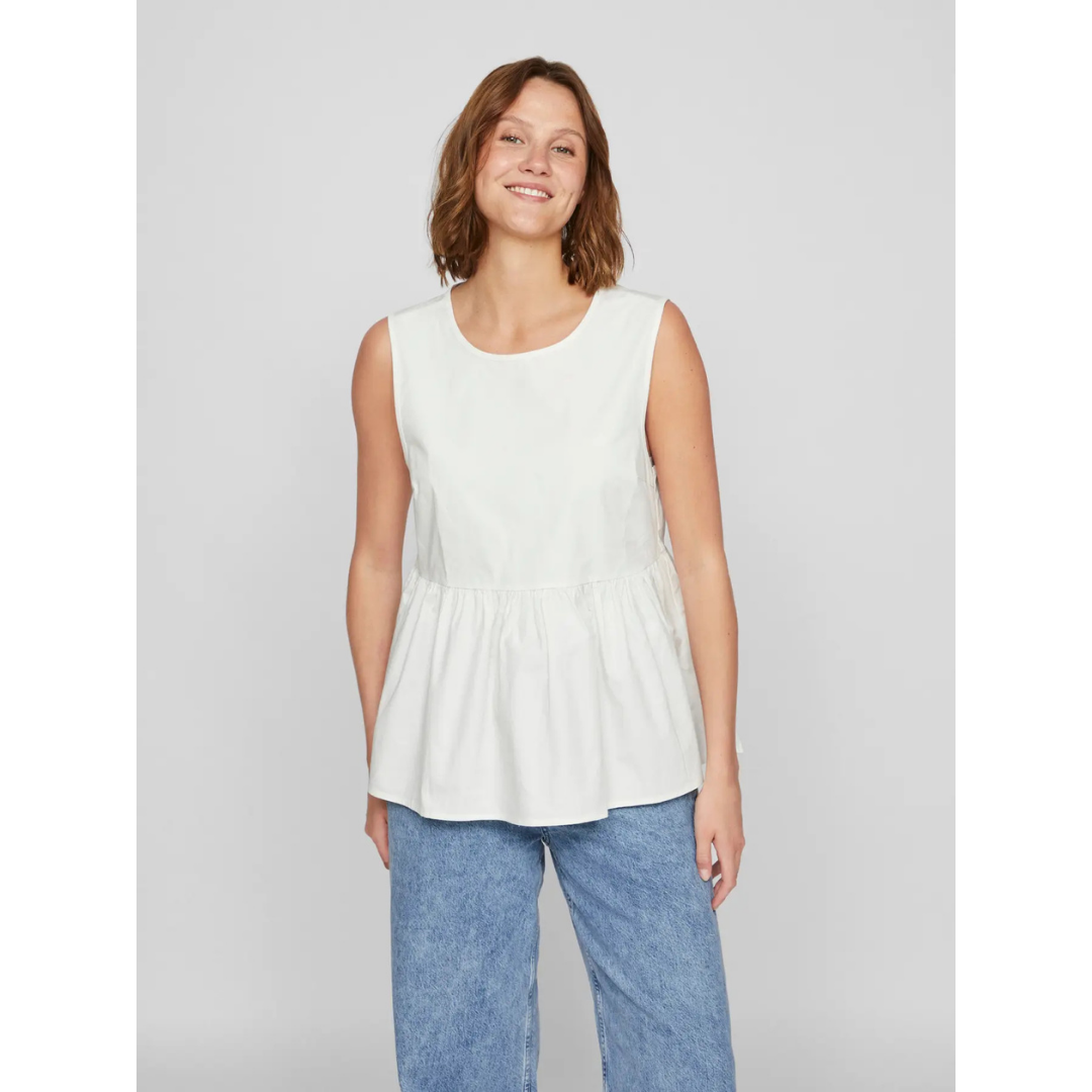 White Peplum Top