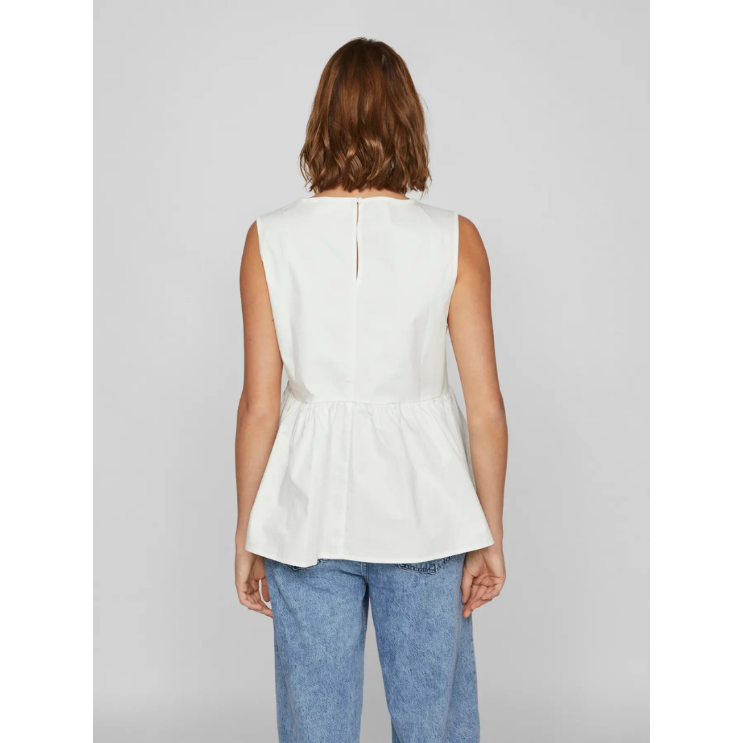 White Peplum Top