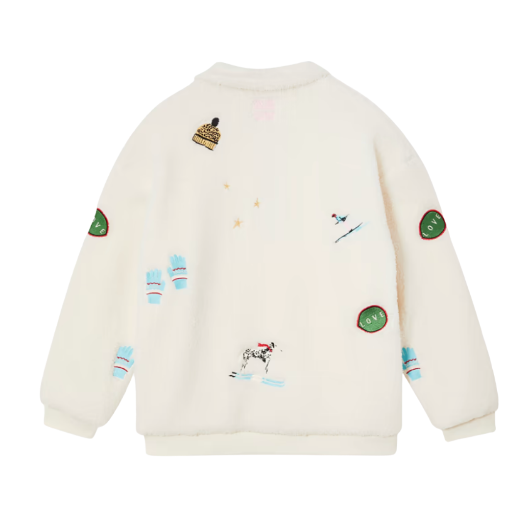 Embroidered Fleece Ski Sweatshirt