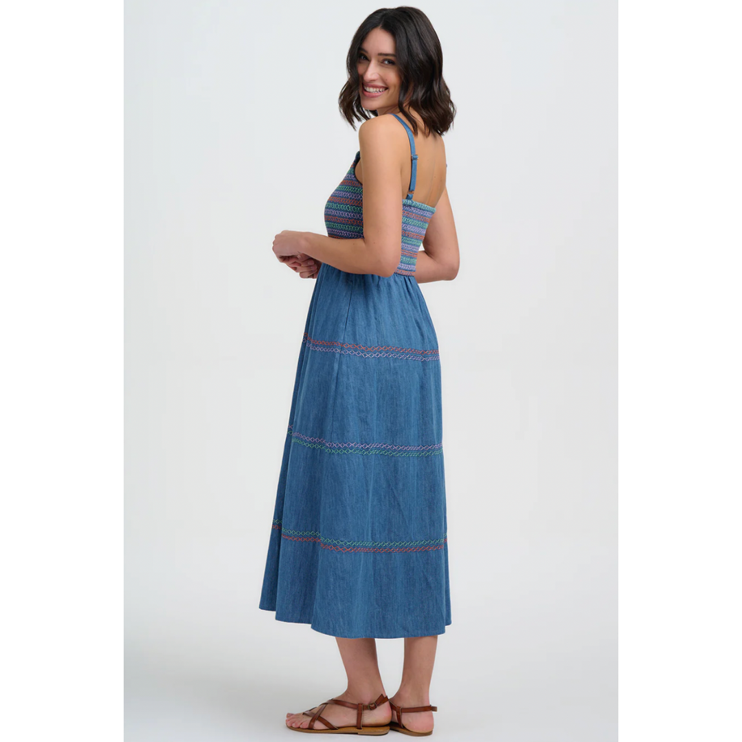 Murren Shirred Midi Dress