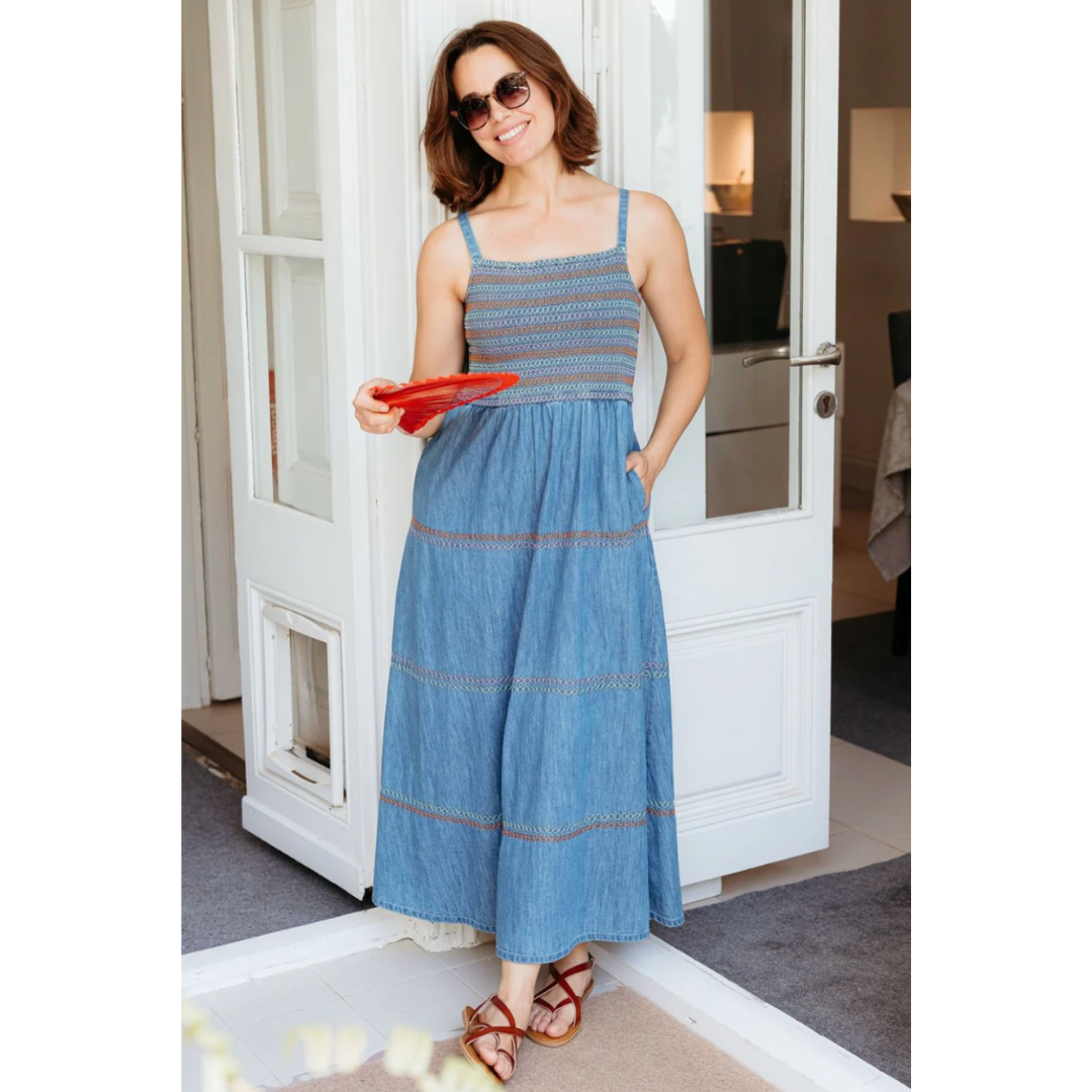 Murren Shirred Midi Dress