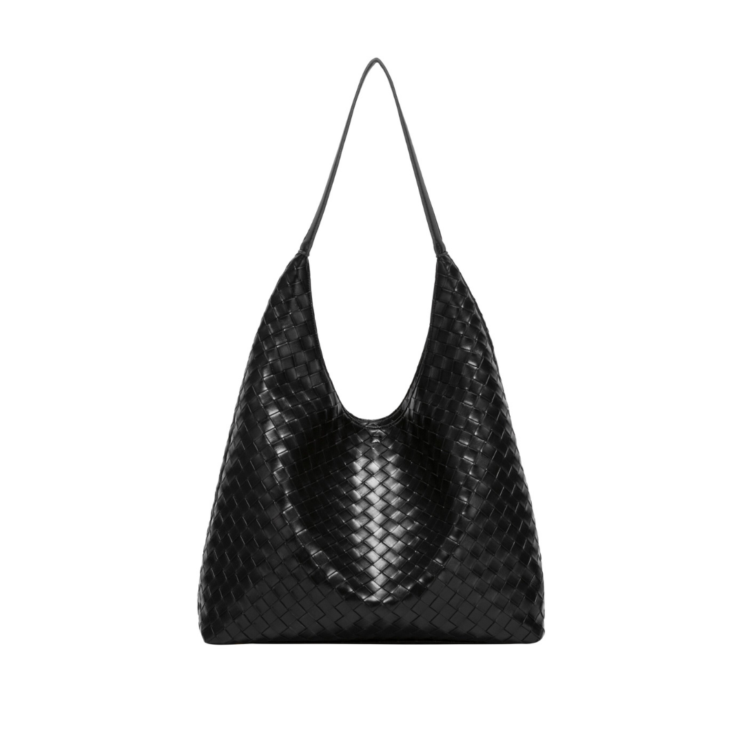 Black Woven Shoulder Bag