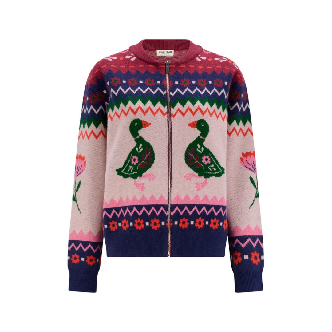 Solana Knitted Bomber Jacket (ducks)