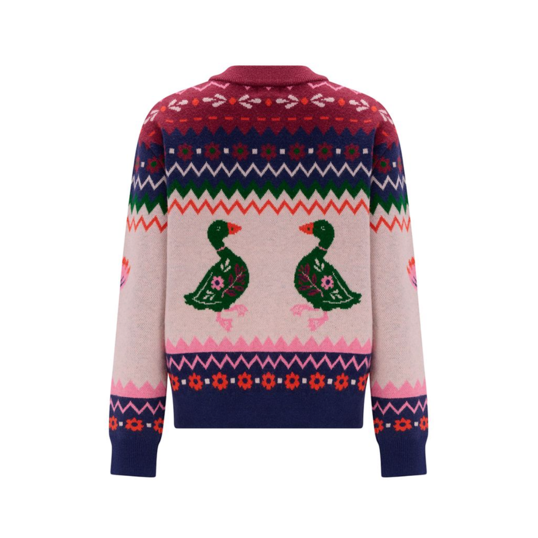 Solana Knitted Bomber Jacket (ducks)