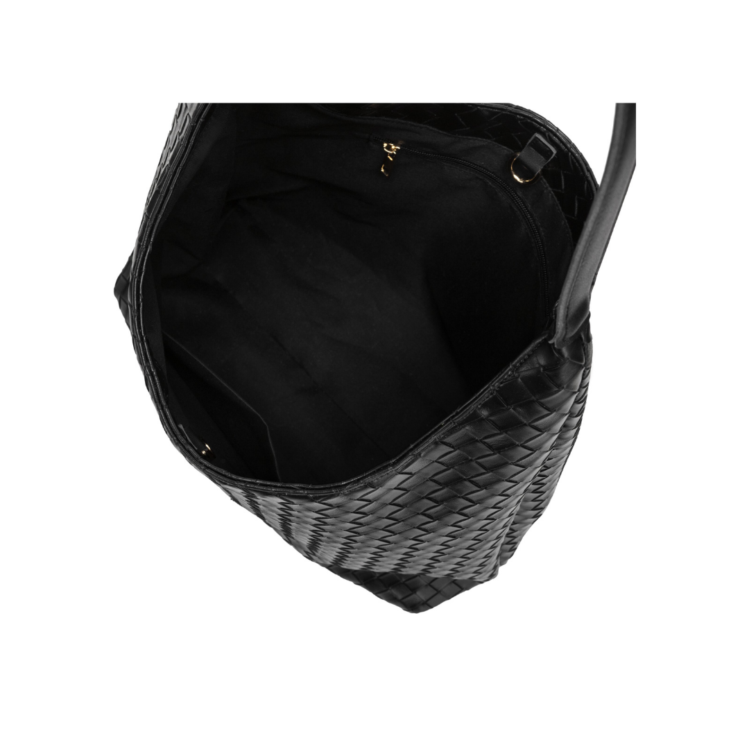 Black Woven Shoulder Bag