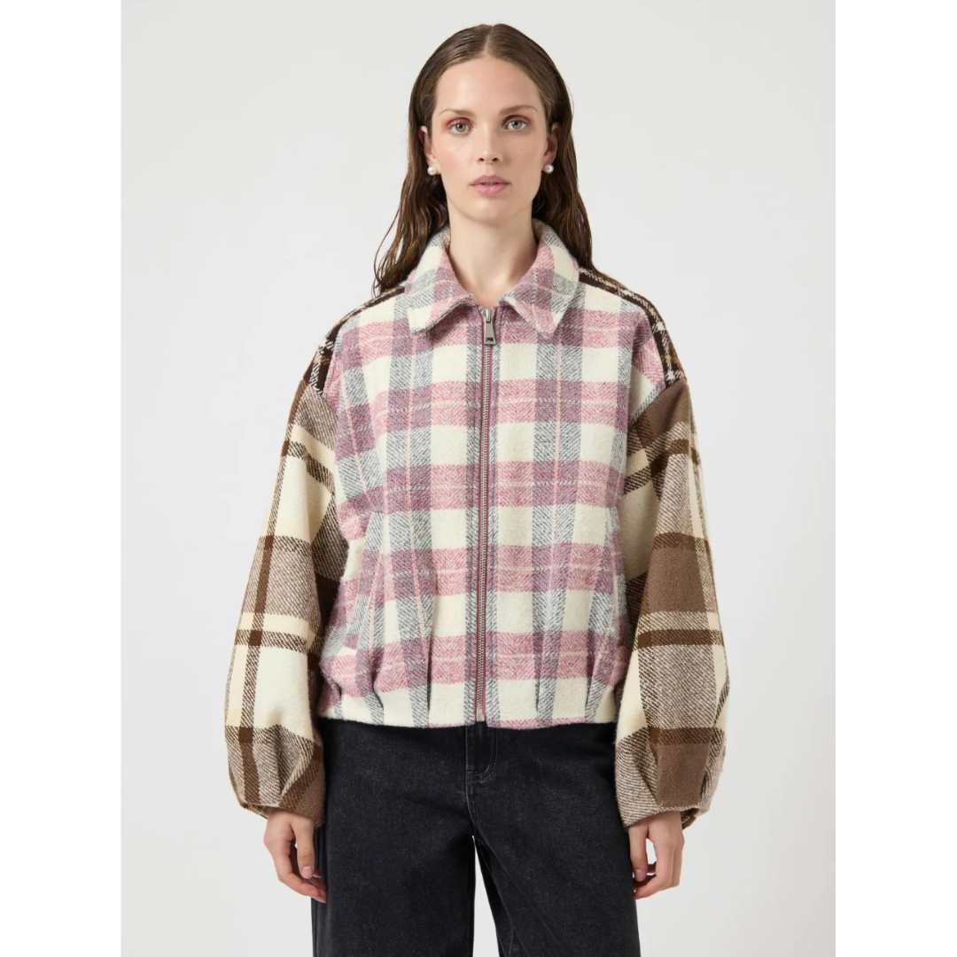 Ruby Checked Bomber Jacket