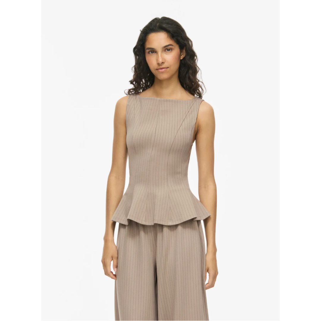 Rengli Boat Neck Peplum Top