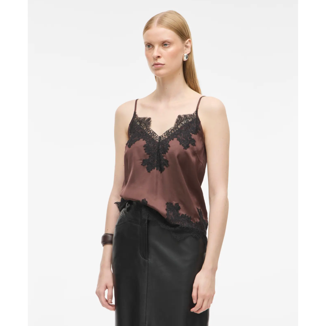 Chocolate Lace Singlet Top