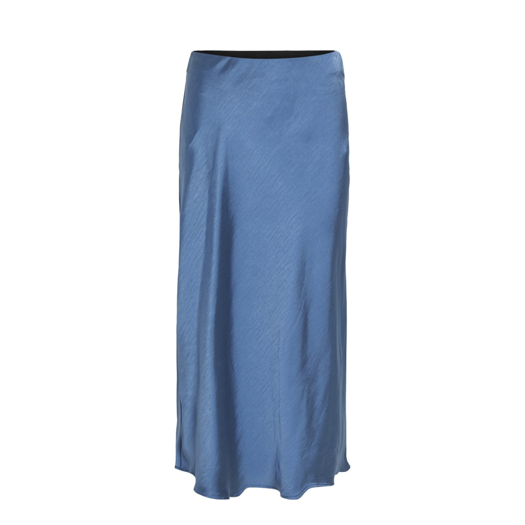 Satin slip skirt - coronet blue