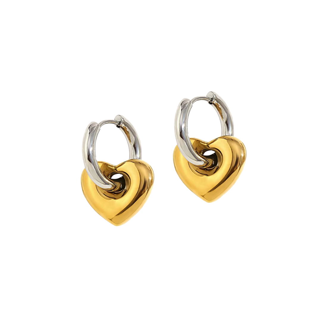 Amour Heart Hoop Earrings