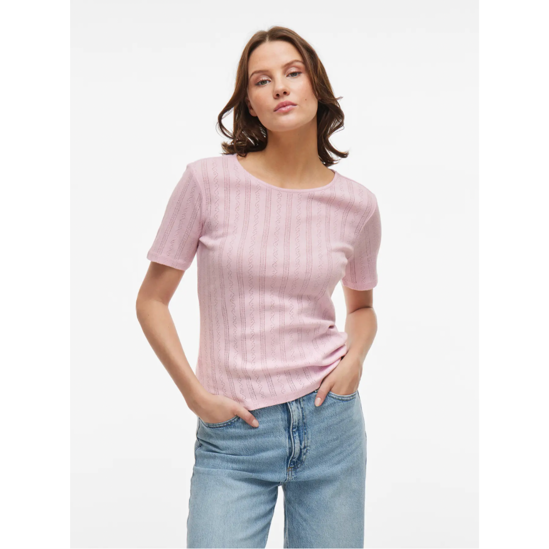 Elodie Blush Pink Knit Tee