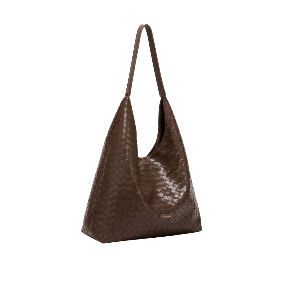 Chocolate Woven Shoulder Bag