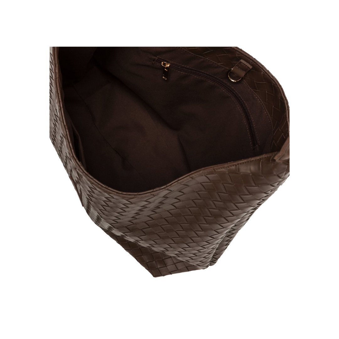 Chocolate Woven Shoulder Bag