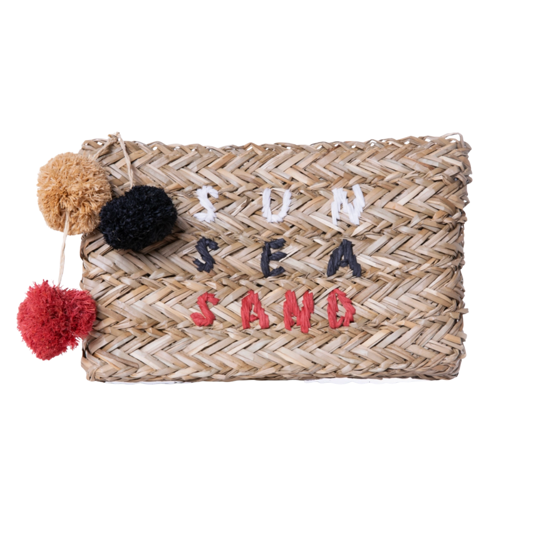 Sun Sea Sand Raffia Clutch