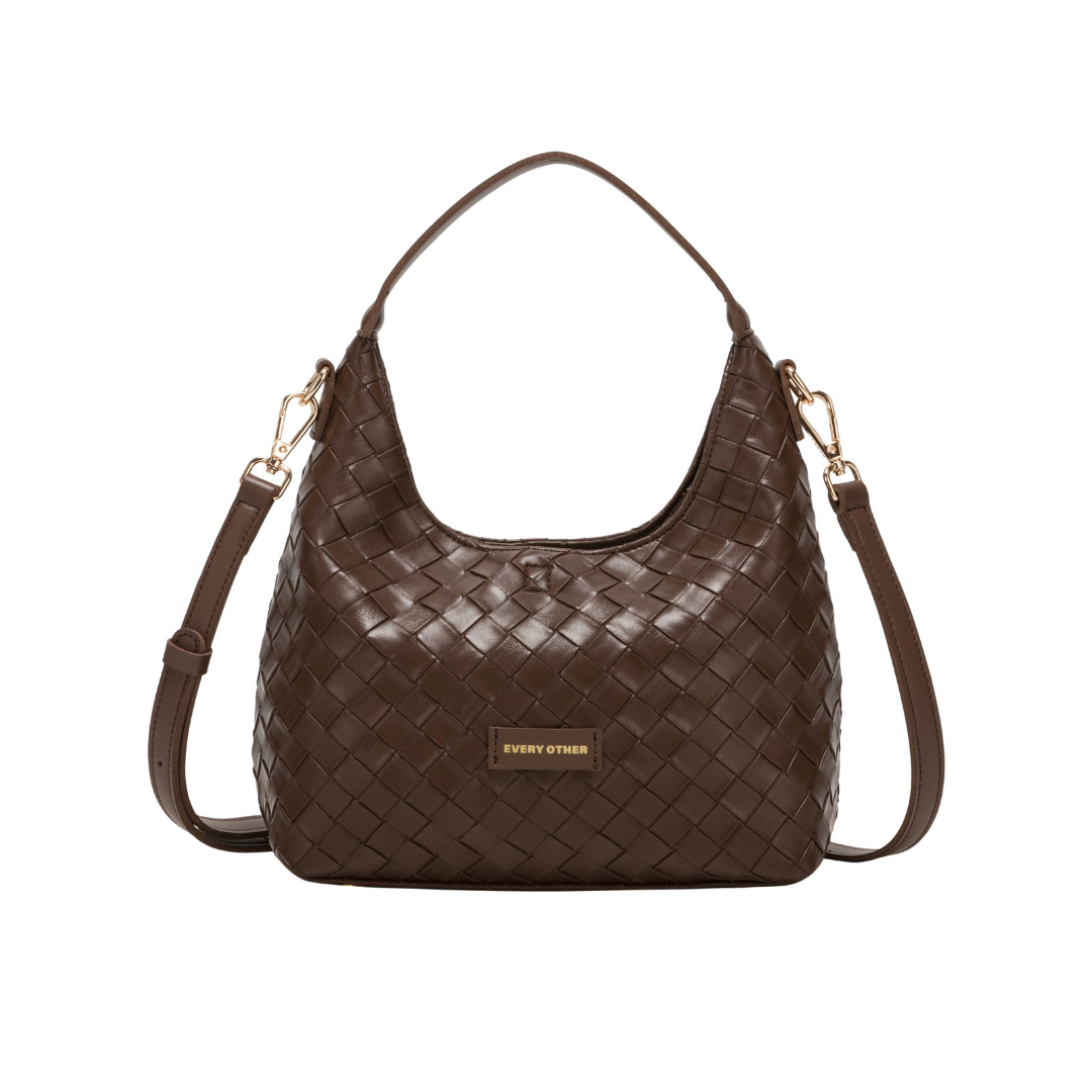Chocolate Woven Shoulder Bag