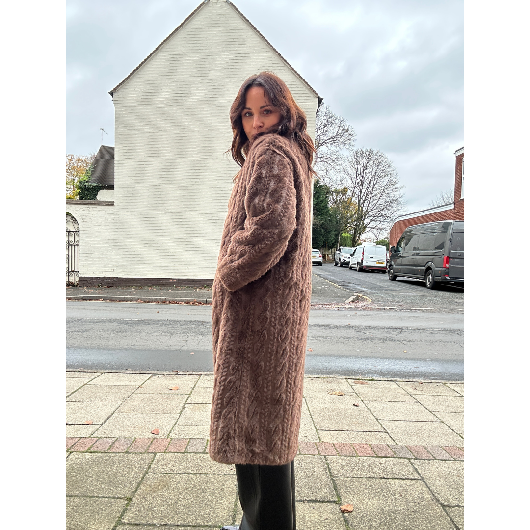Aspen Chocolate Faux Fur Coat