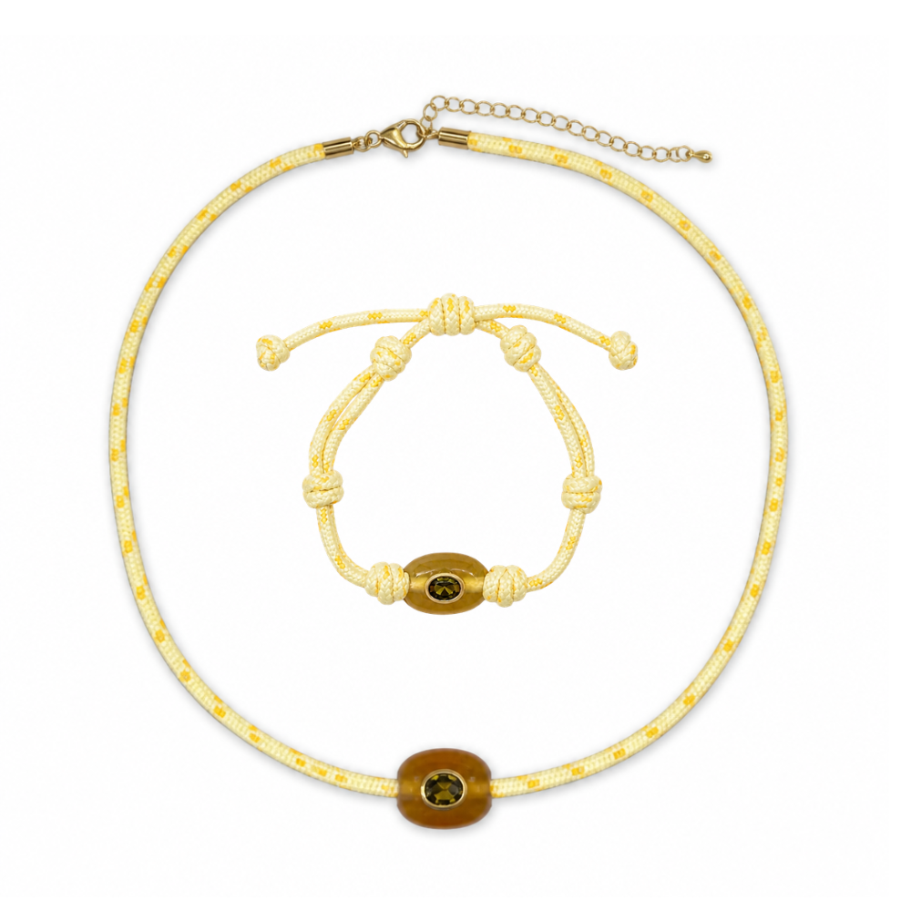 Harlow Paracord Necklace & Bracelet - Yellow