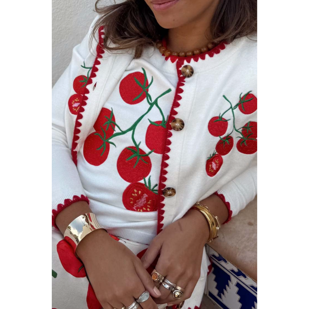 Tomato Embroidered Cardigan