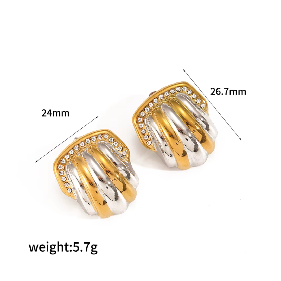 Two-Tone Crystal Trim Studs